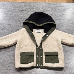 Old Navy Cream and Black Sherpa Jacket